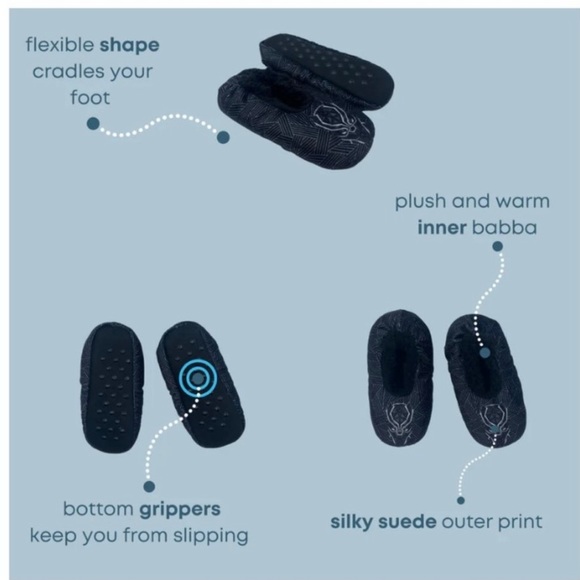 Black Panther Fuzzy Babba Slipper Sock Avengers - Picture 4 of 4